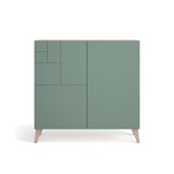 thumbnail of HERDASA, Zapatero modelo SUNNE en melamina, en color nogal claro con frente verde