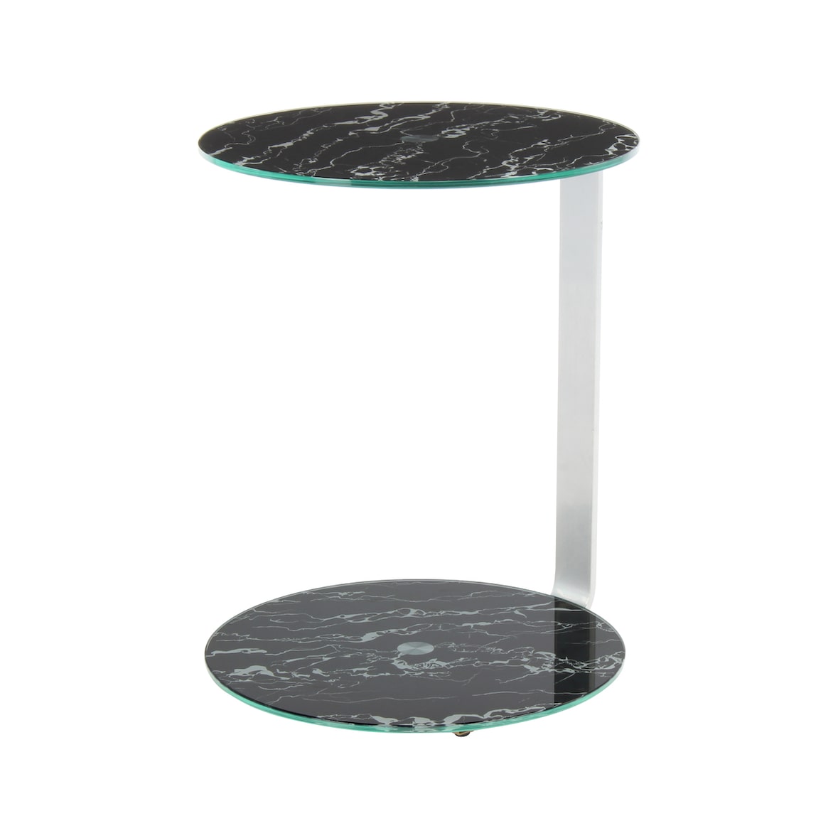Kayoom Beistelltisch Quentin 525 Silber / Schwarz, 40cm (L/T) x 40cm (B) x 53cm (H)