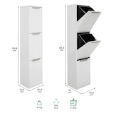 thumbnail of ARREGUI Ecoclas CR301-E Cubo de Basura y Reciclaje de Acero de 3 Compartimentos, Cubos de Basura de Cocina, 3x17L (51L), blanco