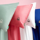 thumbnail of Benetton - Conjunto de cama king size de 4 peças: lençol plano (270x280cm), lençol justo (200x200cm), 2 fronhas (50x85cm) 100% algodão azul