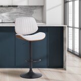 thumbnail of Barhocker LOSAN - Stoff Walnuss/creme 50x50x94 cm Beige Dunkelbraun Schwarz | Barstuhl Höhenverstellbar Mit Lehne Drehbar Tresenhocker Tresenstuhl