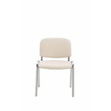 thumbnail of Chaise visiteur Ken en similicuir et piètement en métal chromé Crème