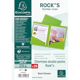 thumbnail of Exacompta  Cod. 415003E - Cartelle cartelle doppia tasca ROCK''S 210 - F.to 24x32cm -  verde - 10 Confezioni da 25 pz.