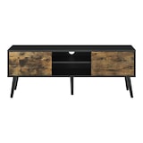 thumbnail of Helloshop26 - Meuble tv support télé 120 cm pieds en bois revêtement pvc noir bois foncé 03_0005865