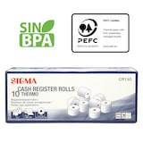 thumbnail of Caja 10 rollos térmicos 80x76 m SIGMA sin BPA