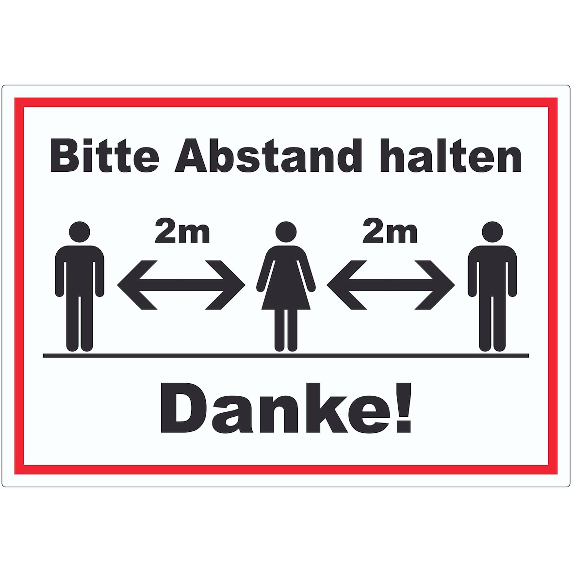 Bitte 2m Abstand halten Aufkleber A8 (52x74mm)