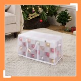 thumbnail of Relaxdays Weihnachtskugel Aufbewahrungsbox, 128 Kugeln, HBT: 37x73x36 cm, Kunststoff, Pappe, Kugelbox, transparent/weiß