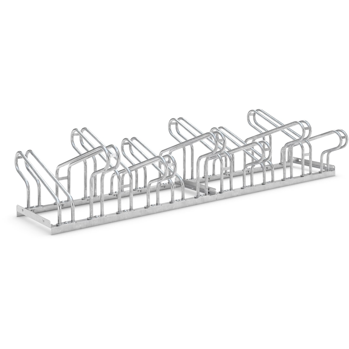 Bügelparker 2162 beidseitig | Fahrradständer für 12 Fahrräder | Abwechselnde Hoch-/Tiefeinstellung | Fahrradparker Bodenparker Mehrfachständer