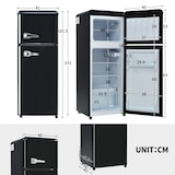thumbnail of Retro-Kühlschrank 92L Gesamtvolumen 28L Gefrierfach Schwarz 105x41x45 cm 7 Temperaturstufen 45dB energieeffizient