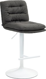 thumbnail of Décoshop26 - Barhocker x1 mit Fußstütze und Rückenlehne gepolsterter Sitz in dunkelgrauem Stoff und weißem Metall 10_0006508