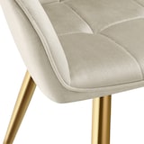 thumbnail of tectake Eetkamerstoel Marilyn, fluweellook, gecapitonneerd - creme/goud, Set van 2 - 405780