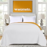 thumbnail of Tagesdecke 220x240 OEKO-TEX - gelb hellgrau Microfaser-Bezug wattiert gesteppt Wende-Design XXL Sofa Couch Bett Bettüberwurf