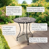 thumbnail of Mosaiktisch 60 cm Ø, mediterraner Garten- & Terrassentisch, 71 cm hoch, Anthrazit-Grau-Beige, Raburg Mayla