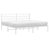 thumbnail of vidaXL Bedframe met hoofdbord metaal wit 193x203 cm