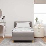 thumbnail of vidaXL Boxspringbett mit Matratze mit Kopfteil Taupe 80 x 200 cm Stoff