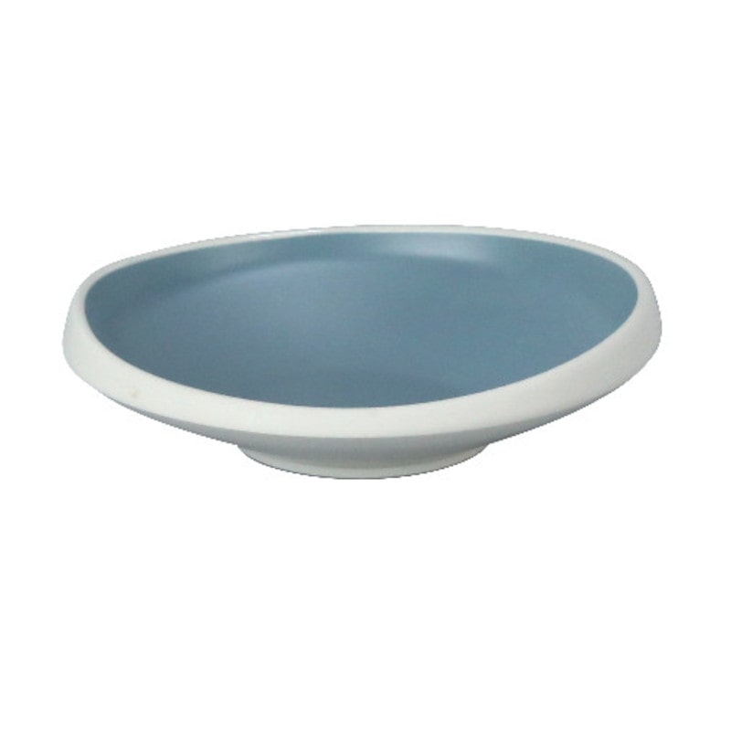 ILS plato hondo oblicuo azul-blanco melamina medidas 23,3x23,1x6,1 cm e1279-09-ivbl
