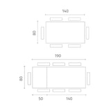 thumbnail of Hout - Uitschuifbare tafel (140/190 x 80 cm) in bruin eikenfineer