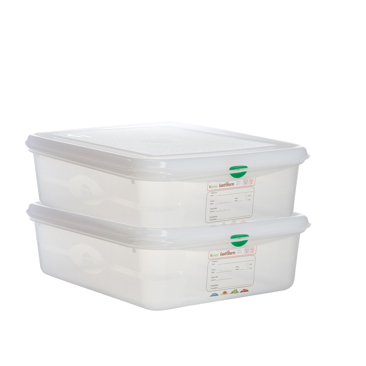 Gastronox 1/2 H65 (Lot de 2 unités). Boîte alimentaire hermétique professionnel. Capacité 4L.