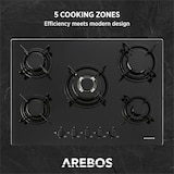 thumbnail of Piano cottura a gas 5 Fiamme Vetroceramica Stufa da Incasso Gas