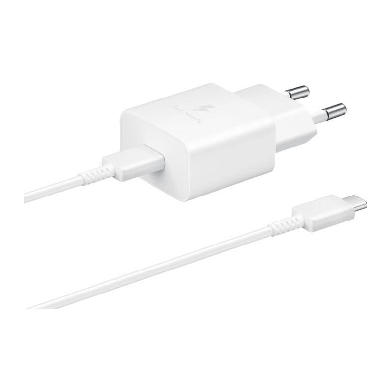 Chargeur Secteur Usb C 15w + Cable Usb C - 15w - Samsung - Blanc