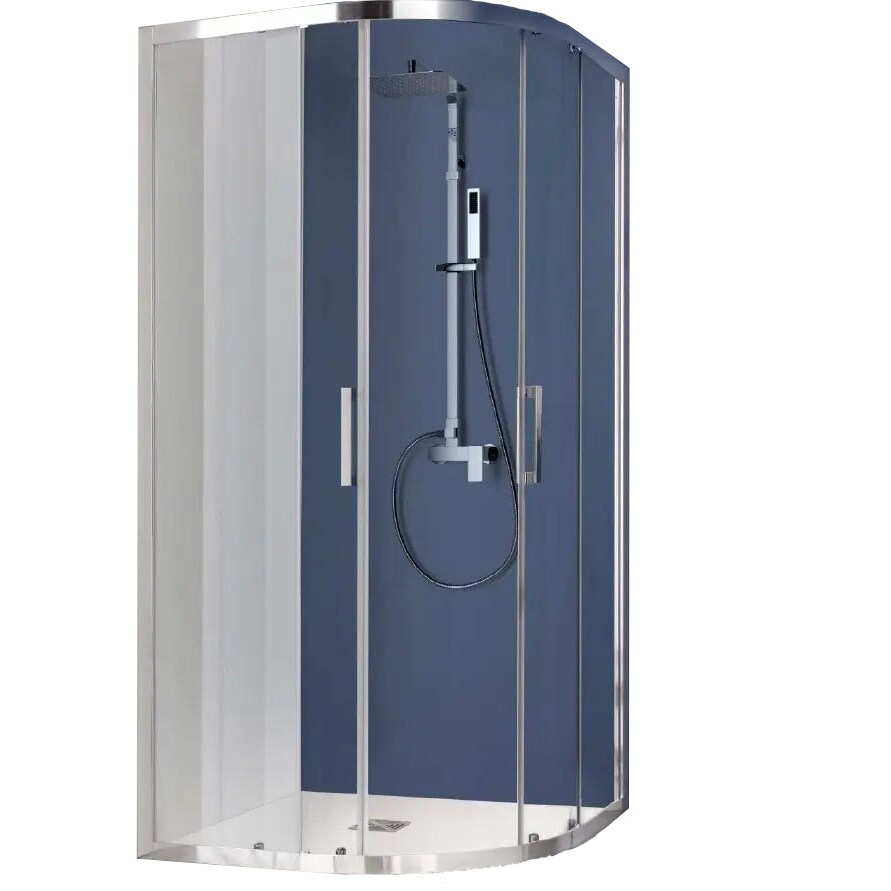 Box Doccia Semicircolare 6mm Scorrevole Anticalcare H200 FS40 - 80x120 - Raggio 38cm