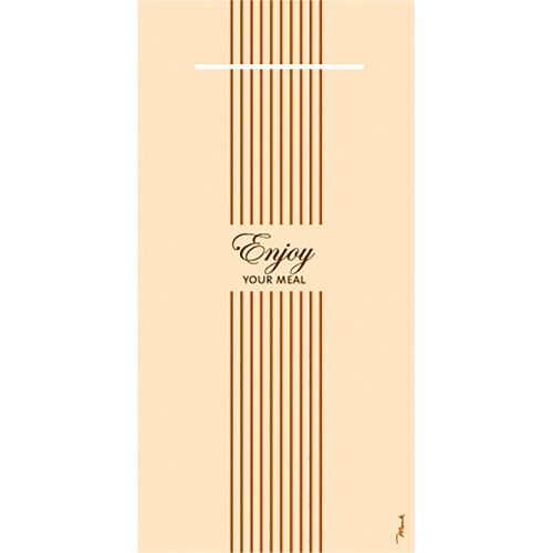 Mank Airlaid Besteckservietten Enjoy Your Meal in Creme, 40 x 40 cm, 75 Stück - Bestecktaschen Pocket Napkin