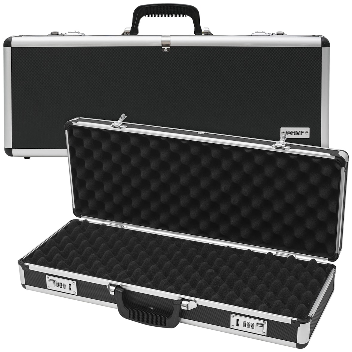 HMF 14433-02 Alu Transportkoffer, 62 x 26 x 12 cm, Schwarz