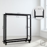thumbnail of DELUKE® Kaminholzregal innen Metall SATLO mit Rollen Brennholzregal innen Kaminholzständer Kaminholzhalter Feuerholzregal Schwarz, 25x100x100cm
