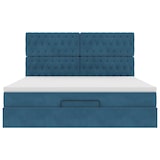 thumbnail of vidaXL Ottoman-Bett mit Matratzen & LEDs Dunkelblau 160x200 cm Samt