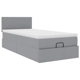 thumbnail of vidaXL Ottoman-Bett mit Matratze & LEDs Hellgrau 90x190 cm Stoff