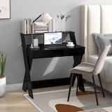 thumbnail of COSTWAY Scrivania per computer con cassetto, scrivania con supporto per monitor, tavolo da lavoro in legno a forma di X per spazi ridotti
