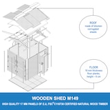 thumbnail of Quiosco de madera M149 – 205 x 199 cm – 4 m²