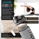 thumbnail of Arendo Wasserflasche 700 ml, Sport Trinkflasche, BPA-frei, auslaufsicher, One-Click-Verschluss, Mengenskala, Kunststoff