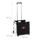 thumbnail of Relaxdays Einkaufstrolley klappbar, mit Teleskopgriff, Rollen, Transporttrolley bis 35 kg, 50 Liter Kiste, schwarz/grau