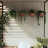 thumbnail of Fioriere Pensili 4 Pz Rivestimenti Cocco Nero Ø40x63cm Acciaio Fioriere Giardino