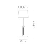 thumbnail of Lámpara de mesa LED Poldina Classic Zafferano, recargable y con regulador táctil - Diseño elegante, inalámbrica, color blanco