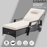 thumbnail of Casaria® Sonnenliege 2er Set mit Rollen Auflage Schwarz Creme