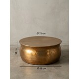 thumbnail of Couchtisch 75x31x75 cm Aluminium Gold Beistelltisch orientalisch rund, Flacher Hammerschlag Sofatisch Metall, Design Wohnzimmertisch modern,