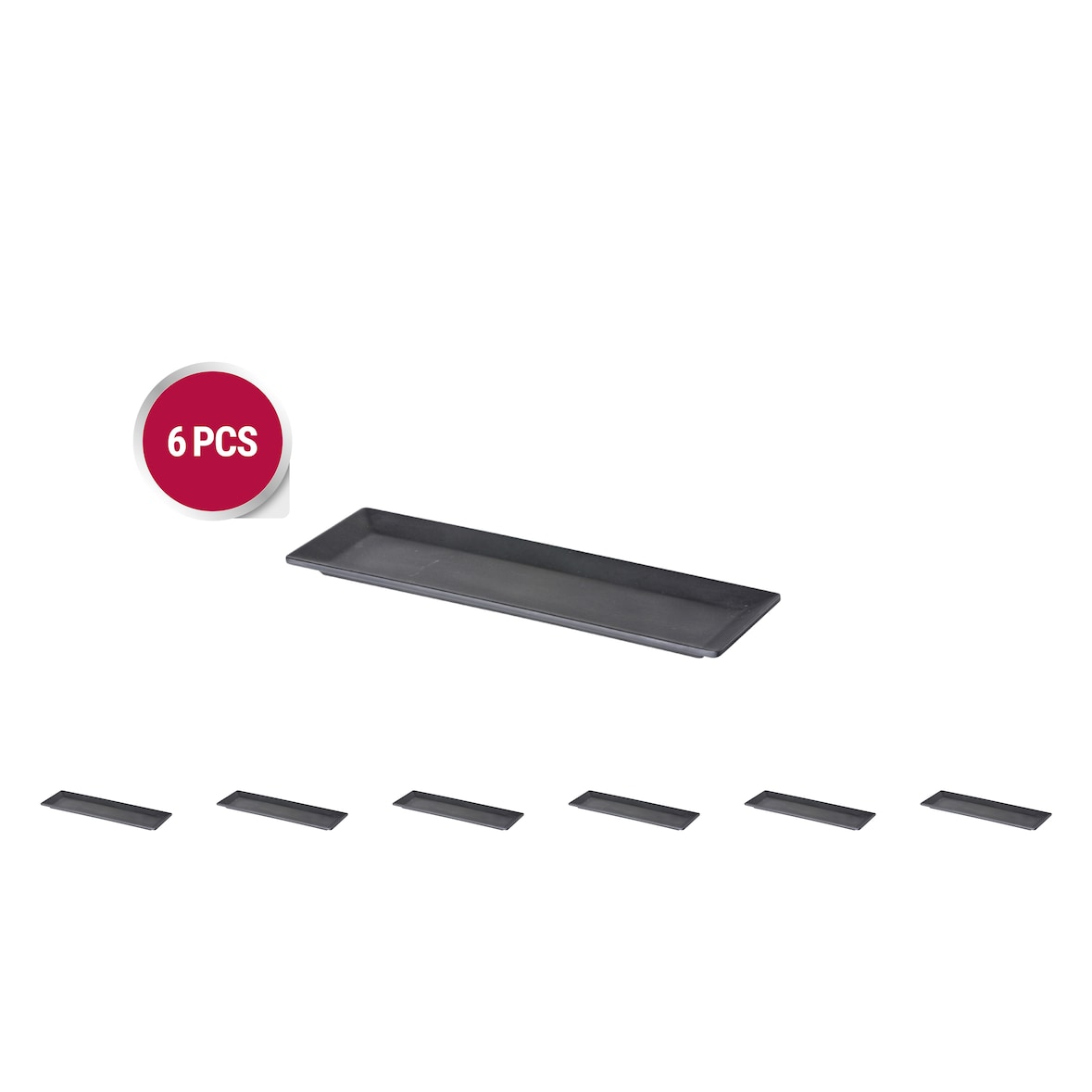 Stylepoint - 6x Serviertablett schmal - MST-BL5859 - 31x10,5x1,8cm - Asia