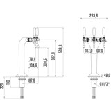 thumbnail of BieTal® Classic Cobra Schanksäule Zapfsäule 3-leitig 7mm schwarz & Schankhähne