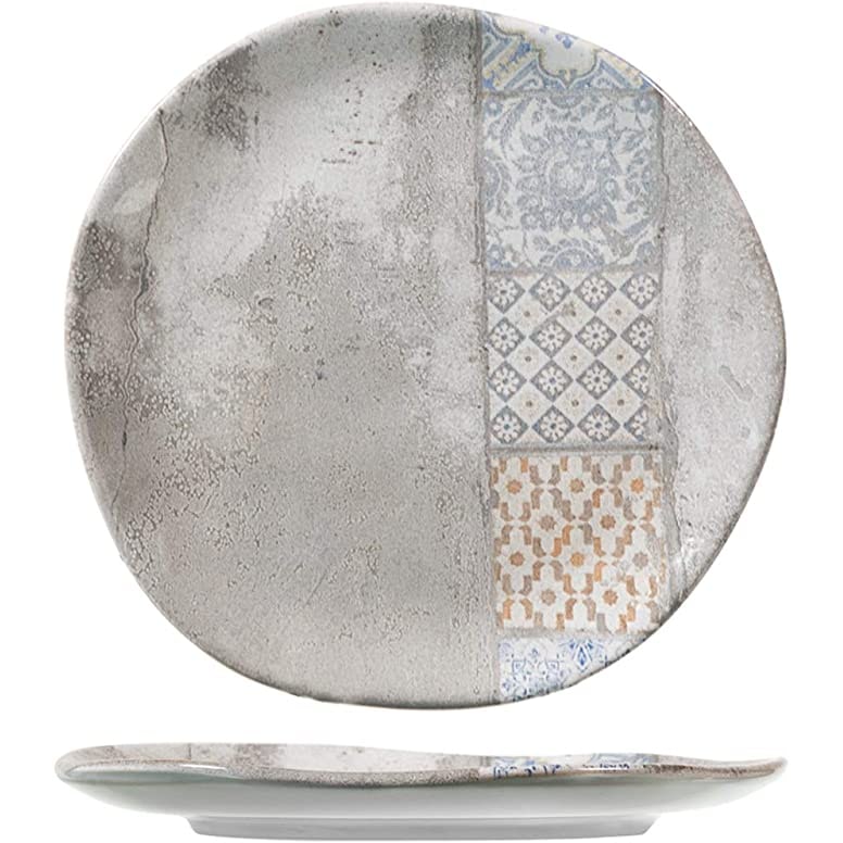 H&H Set 12 Piatti Frutta Malaga Stoneware, Decorato, Cm 20