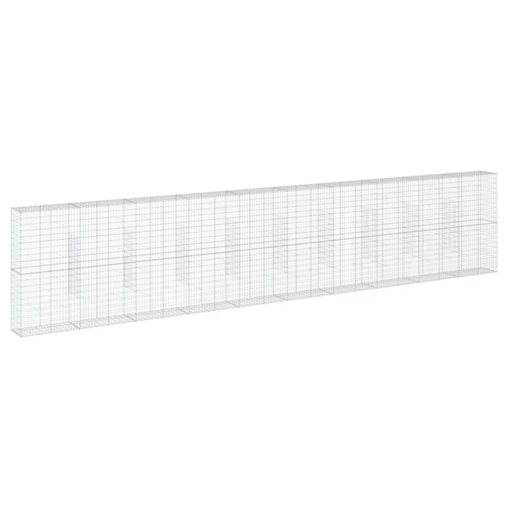 vidaXL Gabione mit Deckel 1000x50x200 cm Verzinktes Eisen