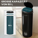 thumbnail of Sensor-Mülleimer Edelstahl schwarz 30,5x30,5x85 cm Soft-Close 50 L