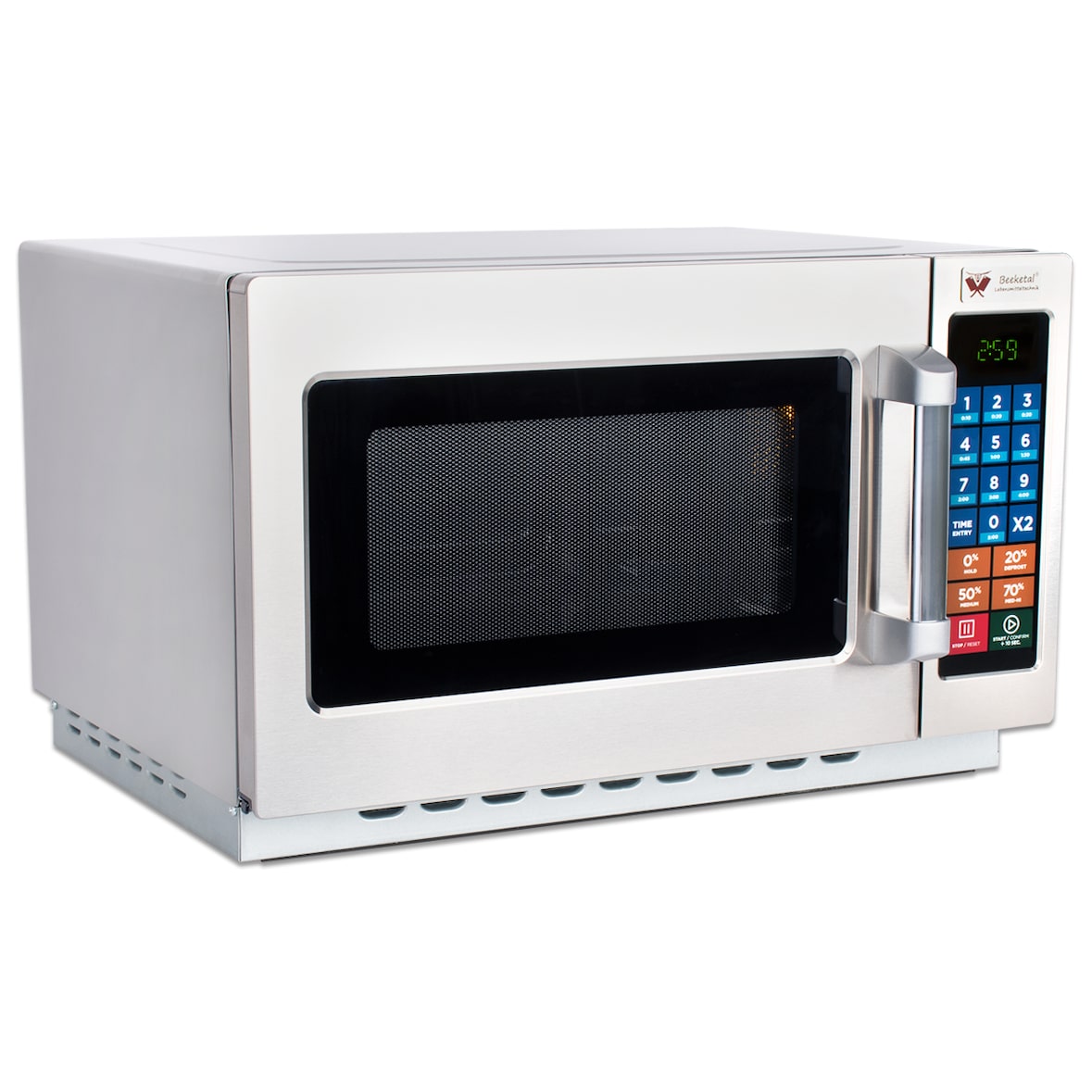 Beeketal Gastro Profi Mikrowelle Edelstahl Gastronomie Timer Mikrowellengerät Innenbeleuchtung MW-34 Premium