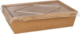 thumbnail of 25 Salatschalen, Pappe eckig 1200 ml 4,9 cm x 21,9 cm x 15 cm braun mit Deckel