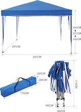 thumbnail of Tarrington House Carpa plegable Blue Creek, acero/poliéster, 3 x 3 m, azul/blanco