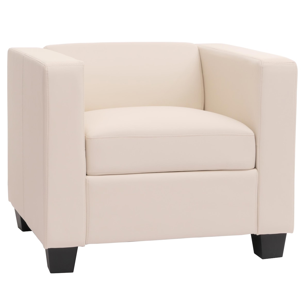 Sessel Loungesessel Lille ~ Kunstleder, weiß
