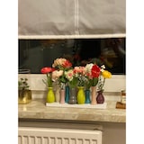 thumbnail of Jinfa Handgefertigte kleine Keramik Deko Blumenvasen Set aus 10 Vasen in bunt auf eime Tablett