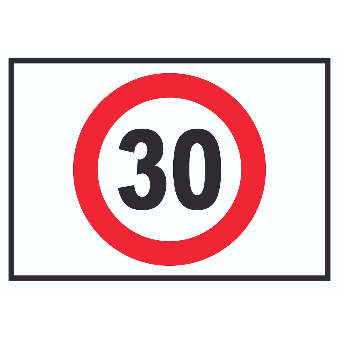 Tempo 30 km/h Geschwindigkeitsbegrenzung Schild Symbol A0 (841x1189mm)