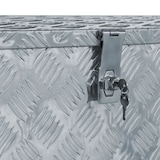 thumbnail of DELUKE® Aluminiumbox mit Deckel - Abschließbar Alubox Deichselbox Alu Anhängerbox Werkzeugkiste Metall Transportbox Metallkiste 110,5x38,5x40cm Silber